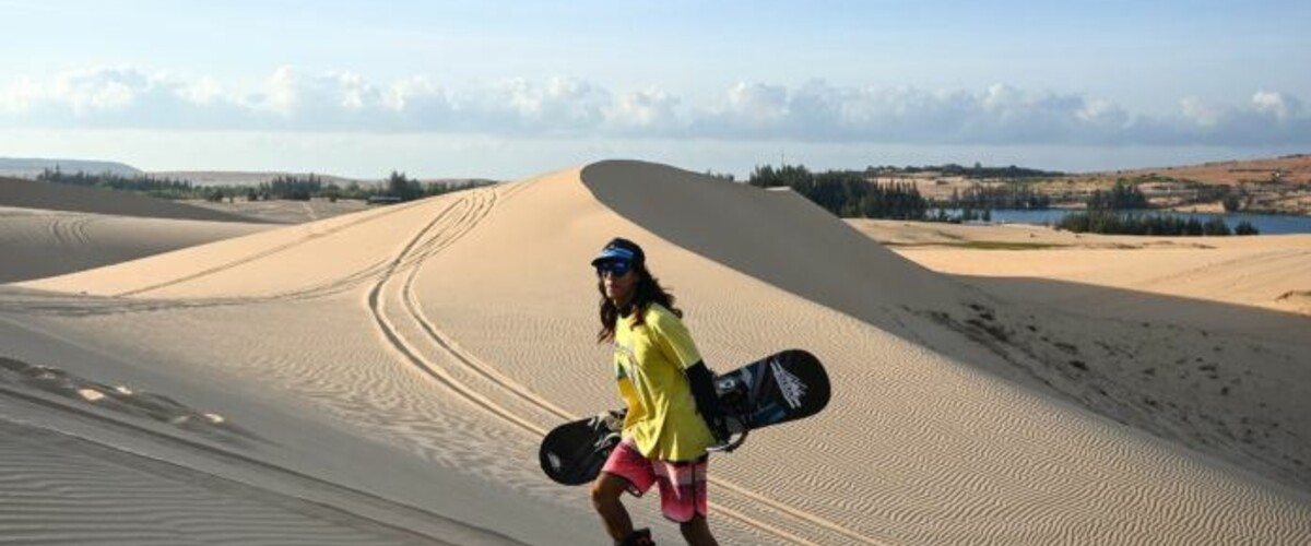 Du snowboard sur les dunes