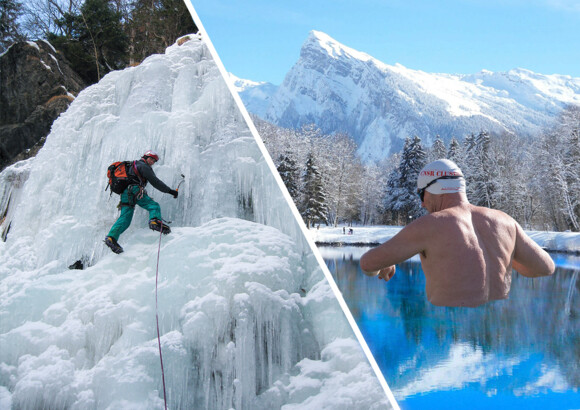 La Vallée du Haut-Giffre, Nage en eau glacé et escalade sur glace au royaume de l’eau