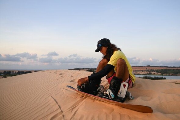 Du snowboard sur les dunes