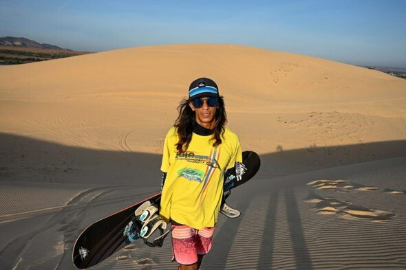 Du snowboard sur les dunes