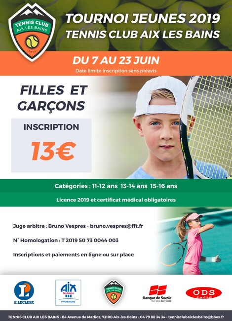 Tournoi jeunes de tennis 2019